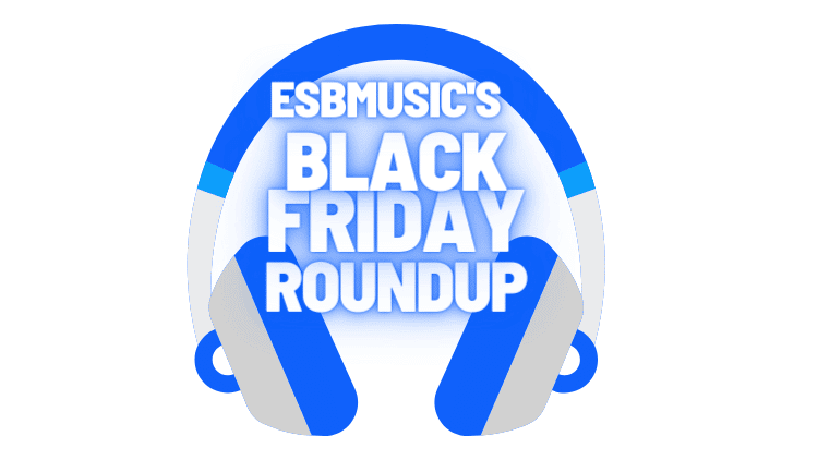 Headphones with the words "ESBMusic's Black Friday Roundup" | Eat Sleep Breathe Music